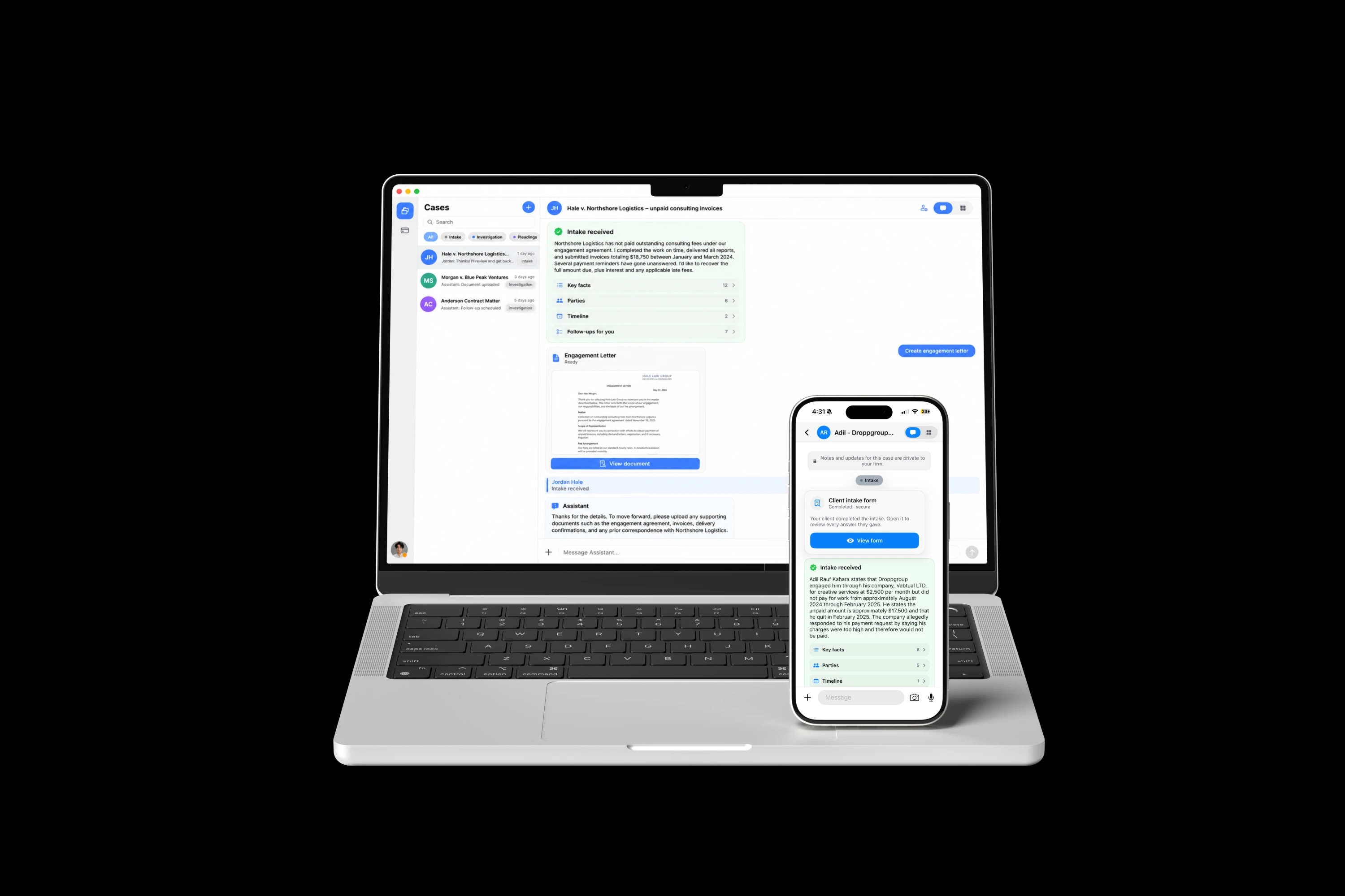 Jural open on a MacBook and an iPhone